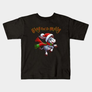 Bray And Be Merry l Italian Christmas Donkey Kids T-Shirt